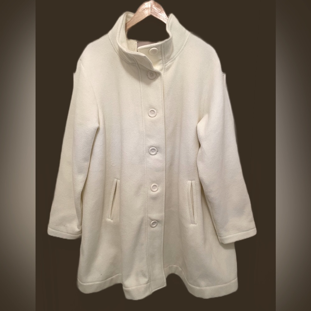 Fleece Funnel Neck Swing Coat